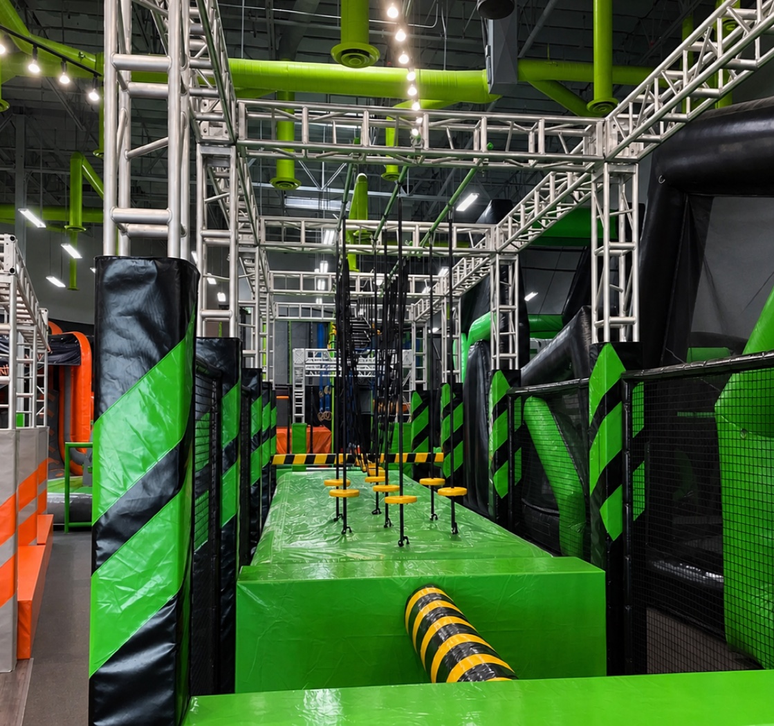Indoor ninja warrior obstacle course
